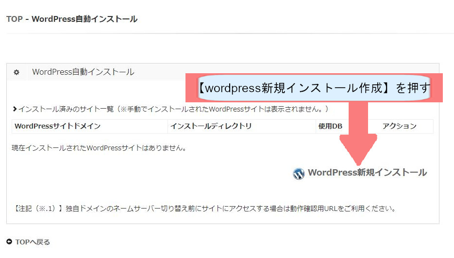 jetboyでWordpressのダウンロードする方法を説明-Wordpress新規インストールを押す